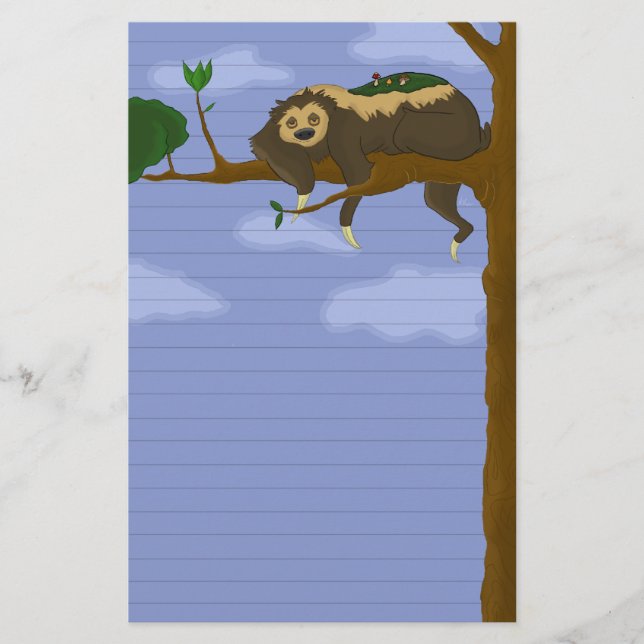 Lazy Sloth Stationery (Ruled) (Front)