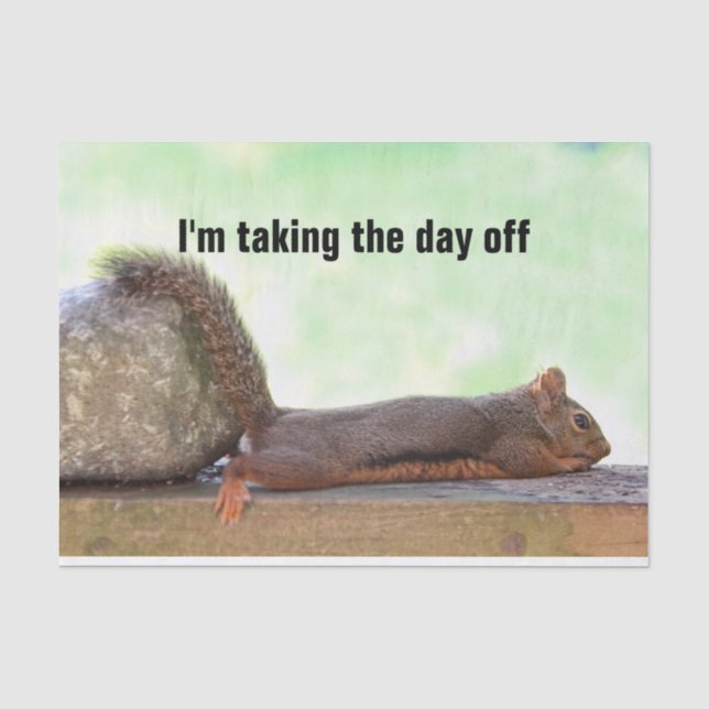 Lazy Squirrel Tissue Paper (Front)