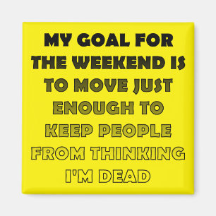Lazy Weekend Funny Fridge Magnet