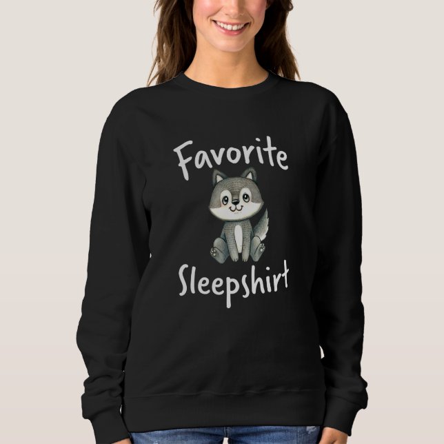 Lazy Wolf Wolves Nap Sleeping Sleep Pyjamas Pajama Sweatshirt (Front)
