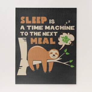 Lazybone Sloth who loves to eat & delicious food Jigsaw Puzzle