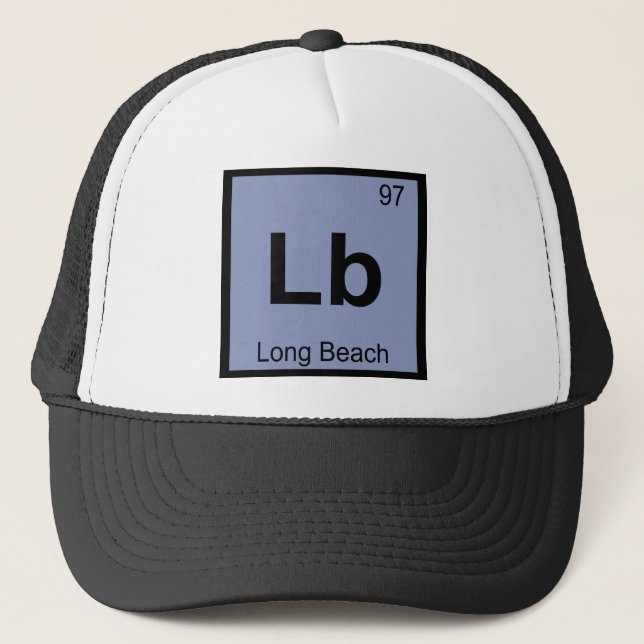 Lb - Long Beach City Chemistry Periodic Table Trucker Hat (Front)