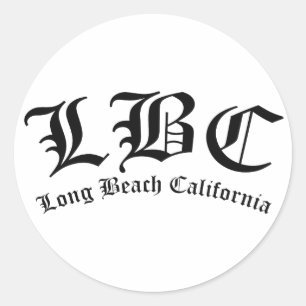 LBC Long Beach California Classic Round Sticker