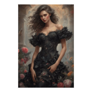 LBD Little Black Dress AI-Enhanced Fashion Artwork Poster