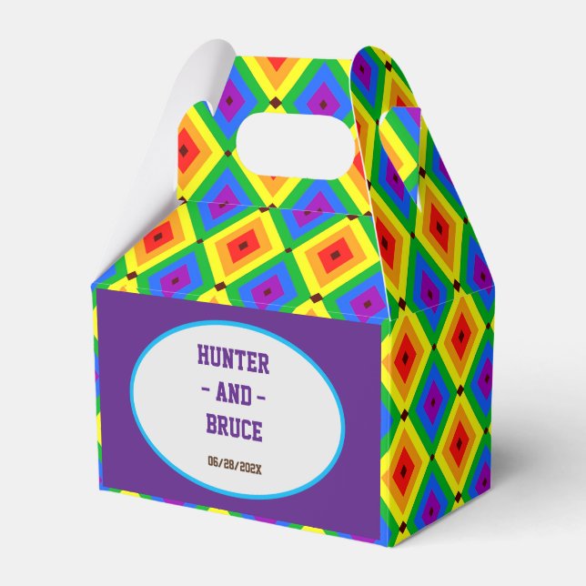 LBGTQA+ Rainbow pride  Favor Box (Front Side)