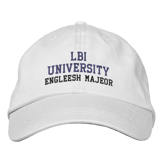 LBI UNIVERSITY (TM) ENGLEESH MAJEOR EMBROIDERED HAT (Front)