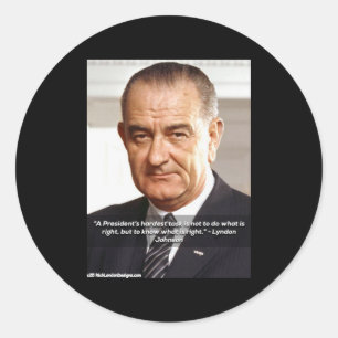 LBJ "Knowing What's Right" Crafting, Scrapbooking Classic Round Sticker