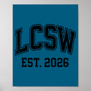 Lcsw est 2026 licensed clinical social worker poster