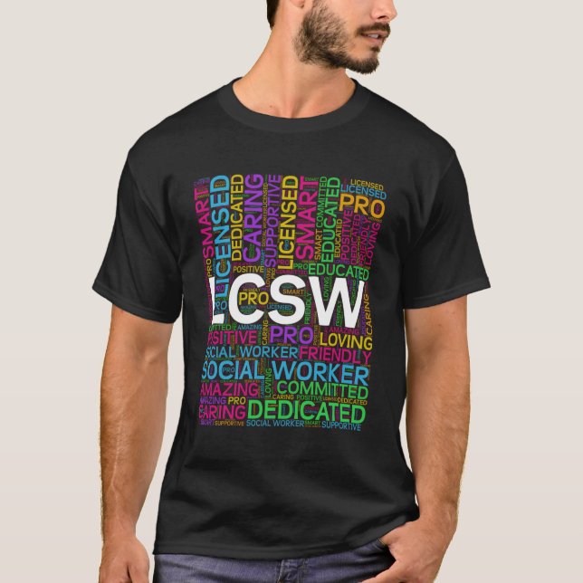 Lcsw Social Worker Word Cloud Tal Health T-Shirt (Front)