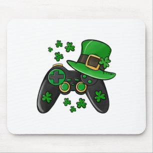 Lcuky charm shamrock video game console happy PAtr Mouse Pad