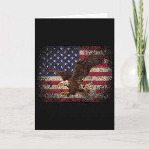 Ld Eagle 4th Of July Christmas Gift American Flag  Card