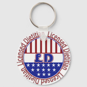 LD  Licensed Dietician PATRIOTIC Keychain