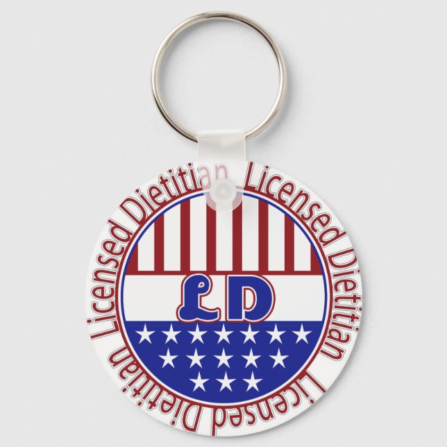 LD  Licensed Dietician PATRIOTIC Keychain (Front)