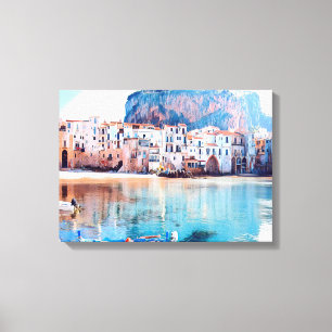 ldp CEFALÙ - Sicily - beach - panorama Canvas Print