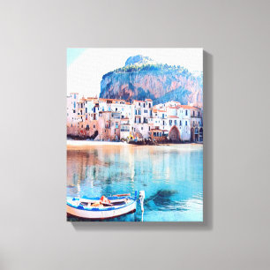 ldp CEFALÙ - Sicily - beach - panorama Canvas Print