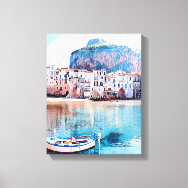 ldp CEFALÙ - Sicily - beach - panorama Canvas Print (Front)