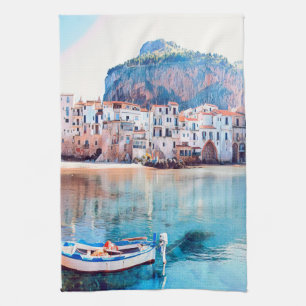 ldp CEFALÙ - Sicily - beach - panorama Kitchen Towel