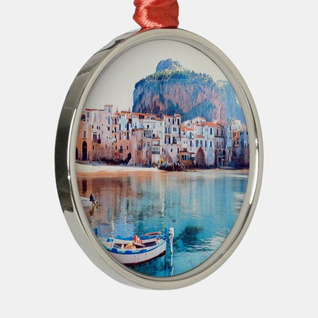 ldp CEFALÙ - Sicily - beach - panorama Metal Ornament (Right)