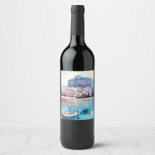 ldp CEFALÙ - Sicily - beach - panorama Wine Label