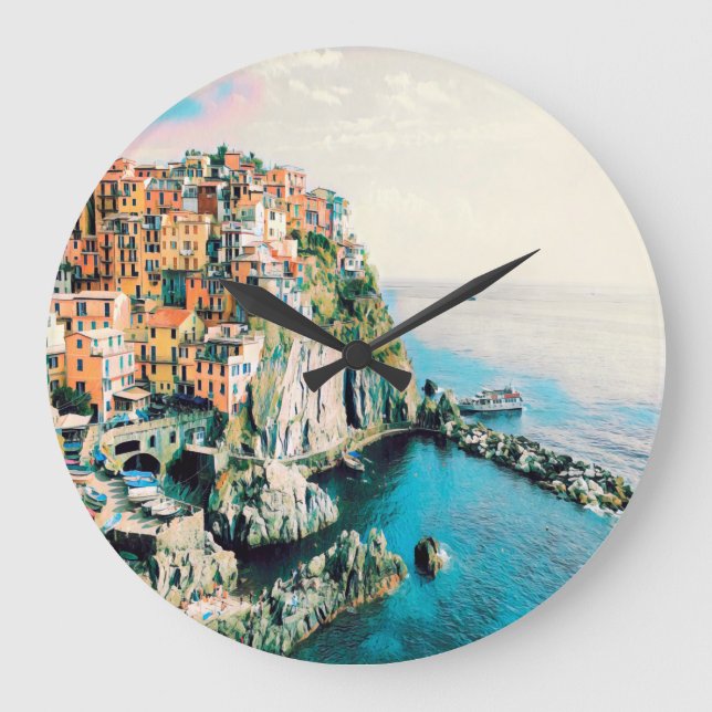 ldp Cinque Terre - Manarola Large Clock (Front)