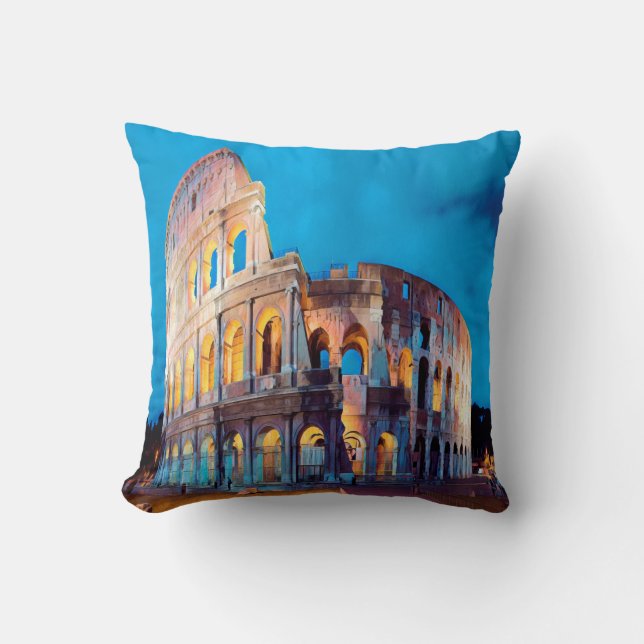 ldp COLOSSEUM Rome - by nigth - Throw Pillow (Front)