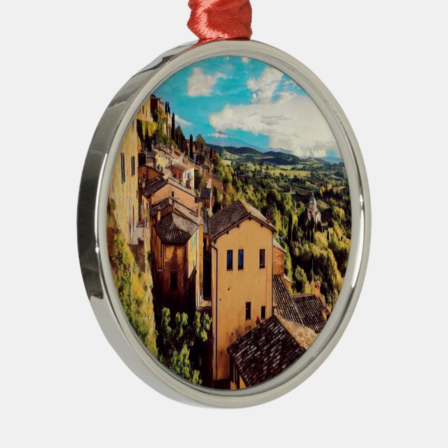 ldp MONTEPULCIANO - city - panorama - Metal Ornament (Right)