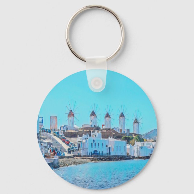 ldp MYKONOS - view from the sea of the windmills - Keychain (Front)