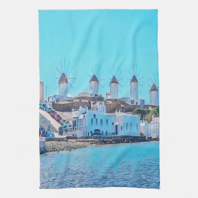 ldp MYKONOS - view from the sea of the windmills - Kitchen Towel (Vertical)