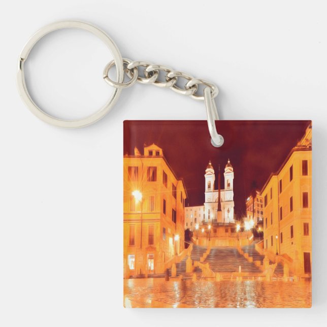 ldp PIAZZA DI SPAGNA by nigth Rome Keychain (Front)