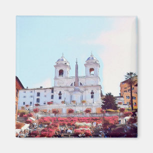ldp PIAZZA DI SPAGNA - Rome - with flowers - Magnet