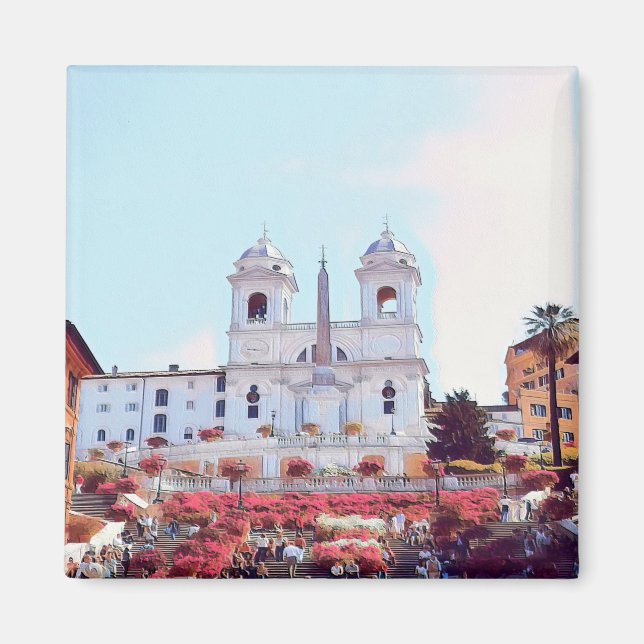 ldp PIAZZA DI SPAGNA - Rome - with flowers - Magnet (Front)