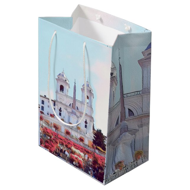 ldp PIAZZA DI SPAGNA - Rome - with flowers - Medium Gift Bag (Back Angled)