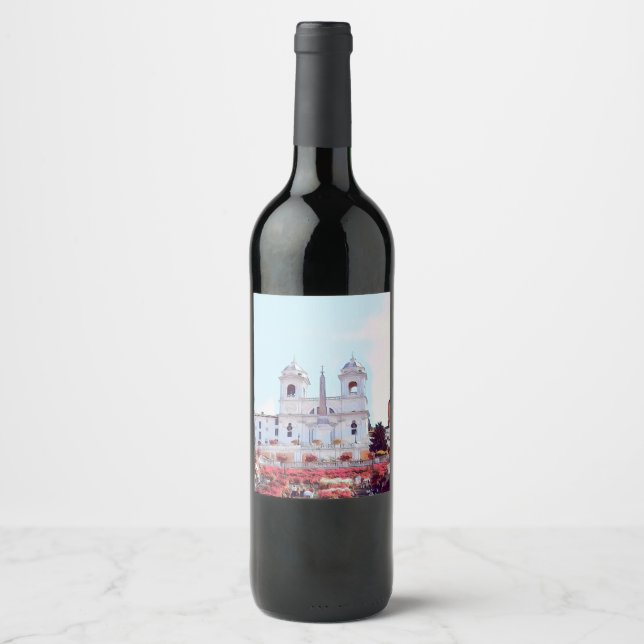 ldp PIAZZA DI SPAGNA - Rome - with flowers - Wine Label (Front)