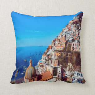 ldp POSITANO - Amalfi Coast - Panorama Throw Pillow