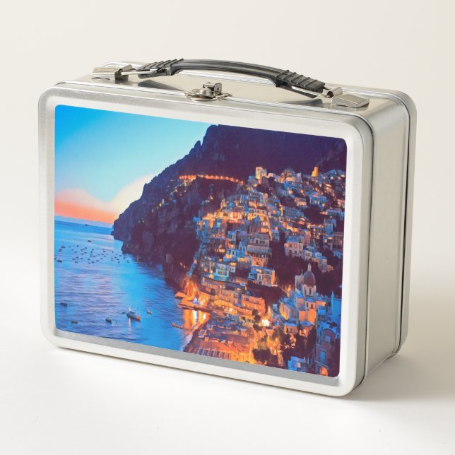 ldp POSITANO Amalfi Coast - sunset taken by Hotel Metal Lunch Box (Front)