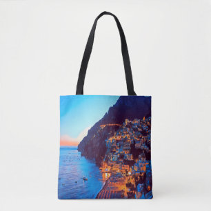 ldp POSITANO Amalfi Coast - sunset taken by Hotel Tote Bag