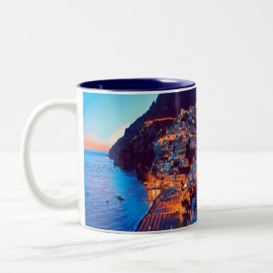 ldp POSITANO Amalfi Coast - sunset taken by Hotel Two-Tone Coffee Mug
