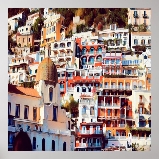 ldp POSITANO - town - church Santa Maria Assunta - Poster (Front)