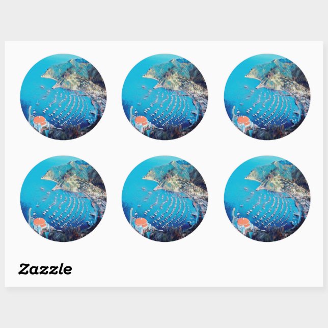 ldp SANTA CATALINA Island - California - harbour Classic Round Sticker (Sheet)