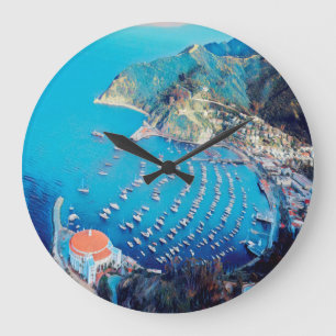 ldp SANTA CATALINA Island - California - harbour Large Clock