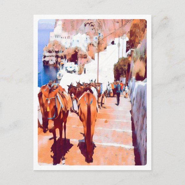 ldp SANTORINI - Donkey trail - Fira - Postcard (Front)