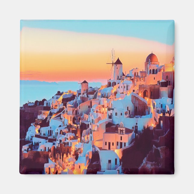 ldp SANTORINI - panorama - by nigth - Magnet (Front)