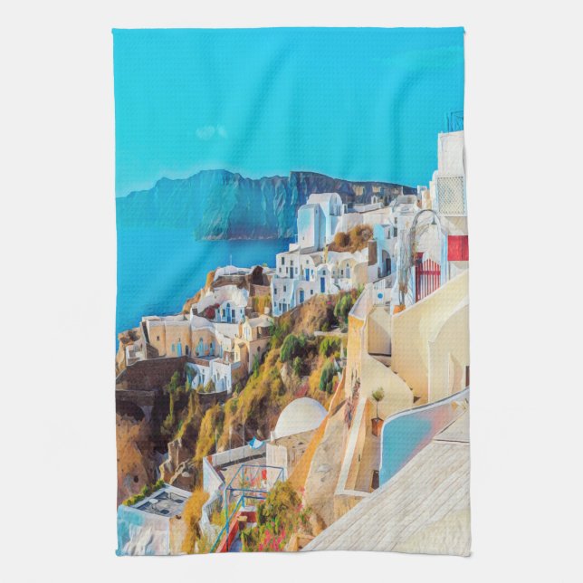 ldp SANTORINI - panorama - Kitchen Towel (Vertical)