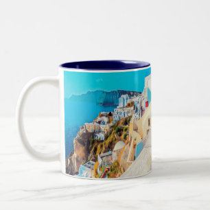 ldp SANTORINI - panorama - Two-Tone Coffee Mug