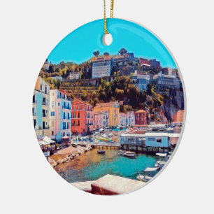 ldp SORRENTO - panorama - beach - Ceramic Ornament