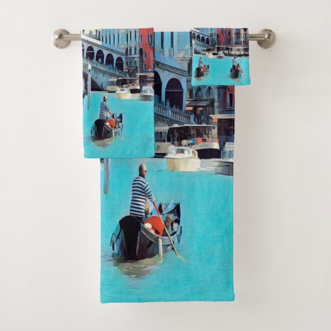 ldp VENICE - gondolas - rialto - Bath Towel Set (Insitu)