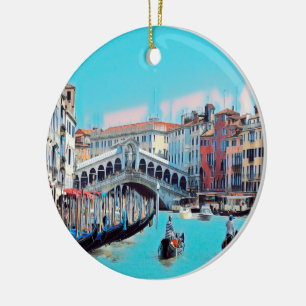 ldp VENICE - gondolas - rialto - Ceramic Ornament