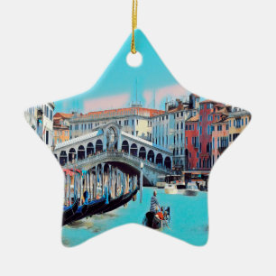 ldp VENICE - gondolas - rialto - Ceramic Ornament