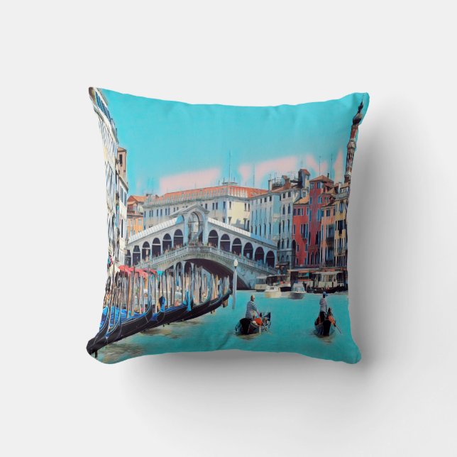 ldp VENICE - gondolas - rialto - Throw Pillow (Front)
