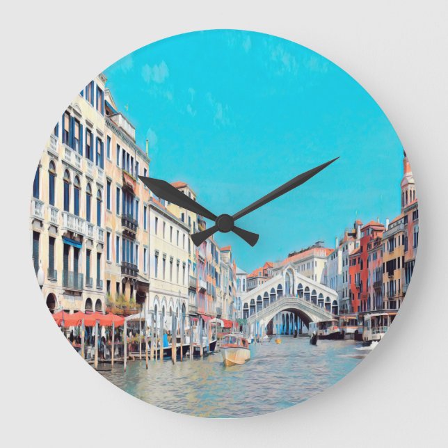 ldp VENICE - Grand Canal - Rialto beach - Large Clock (Front)